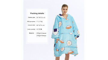 Warm hoodie blanket long sleeve oversize