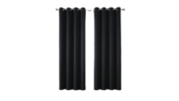 Rancho Black Blackout Curtain Solid Thermal Insulated Window Treatment Blackout Drapes Draperies for Bedroom1