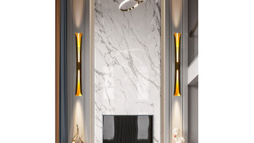 Metal strip lobby wall lamp