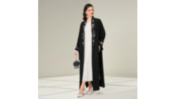 Dubai Abaya Beautiful Black Colour Muslim Traditional Abaya Hand Work Open Abaya Kimono Traditional Islamic Clothing for Women1