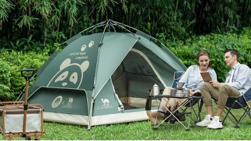 Camel 3-4 People Panda Co-branded Glamping Tent Portable Park Picnic Automatic Pop Up Tent1