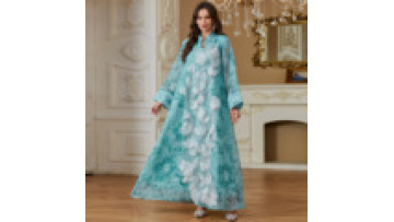 Luxury Floral Print Kaftan Abaya Elegant Embellished Modest Maxi Dress Boutique Eid Collection for Women1