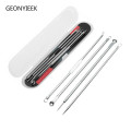 4pcs/set Dual Heads Acne Needle Blackhead Blemish Squeeze Pimple Extractor Remover Spot Cleaner Beauty Skin Care Tool Kit