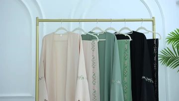 Floral Embroidered Abaya Set with Hijab