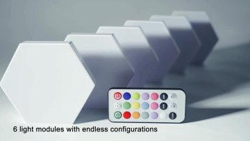 Factory Directly Remote Control 5V 2A USB Plug ABS Plastic  RGB hexagonal LED light1
