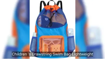 Children's Drawstring Swim Bag Lightweight Mesh Beach Backpack Fitness Mesh Bag1