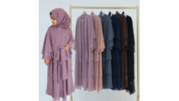 Dubai Abaya Wholesaler Islamic Clothing Womens Dresses Abaya Women Muslim Dress 3 Layers Chiffon Open Abaya Cardigan for Kids1