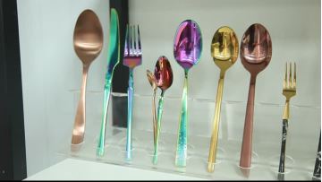 stainless steel tableware with different colors of pvd coating