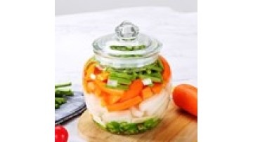 Thickened glass sealed transparent Household grain Large cover pickle jar storage tank1