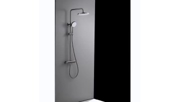Modern Design High End Shower Faucet Dual Handle Thermostatic Shower Mixer Sets Modern Bathroom Shower Contemporary Brass CN;GUA1