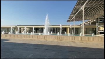 square pool fountain in Uzbekistan
