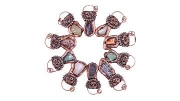 SP1915C (8) OWL ROUGH STONE PENDANT