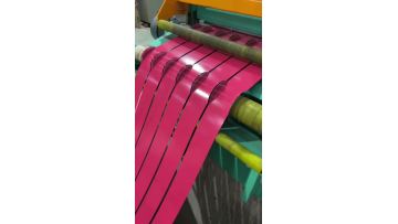 Slitting of color-laminated tinplate coils