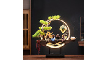 Lucky Home Little Novice Monk Style LED Light Ceramic Backflow Incense Burner1