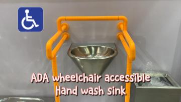 Wall mounted wash basin for ADA public toilet