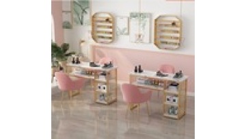 tempering glass fashion Free sample New models Modern style wireless charge furniture  Manicure Beauty salon Nail table1