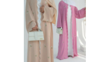 Luxtry Dubai Middle East Turkey Dubai Flower Embroidery Elegant Lace Cardigan LR8811