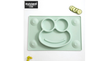 BPA free bowl one piece plate mat silicone baby placemat1