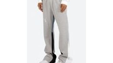 OEM Men's Custom hand Printing Casual Flared Jogger Track Pants Patchwork Elastic Waistband Mens Stacked Flare Sweatpants For Me1