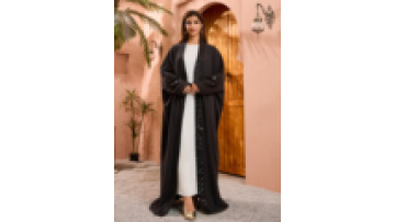 Modest Style Arab Dubai Women's Sequin Embellished Cardigan Robe Heavy Industry Fashion Design1