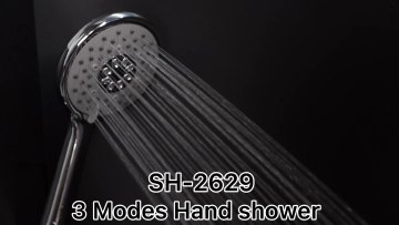 Chrome ABS 3 function high pressure rain hand shower with flexible hose and bracket1