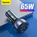 Baseus 65W Car Charger Quick Charge 4.0 3.0 USB Phone Charger forHuawei SCP QC4.0 QC3.0 Type C PD Fast Charging Charger in Car