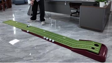 Green Solid Wood & Crystal Velvet Carpet Golf Putting Mat 30x300cm Practice Training Indoor Outdoor Use