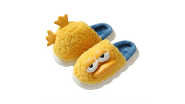 Cute yellow duck plush home slippers