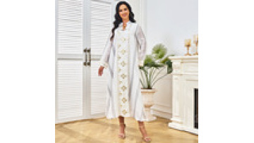 Saudi Arabian Beads Embroidered Muslim Evening Dress Dubai Jalabiya Long Sleeve Islamic Party Gown1