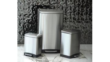 rectangular steel trash can combo