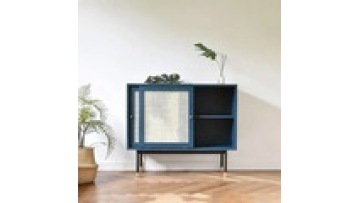Wholesale hot style modern designs natural sideboard display rattan storage kitchen wood  living room  cabinet1