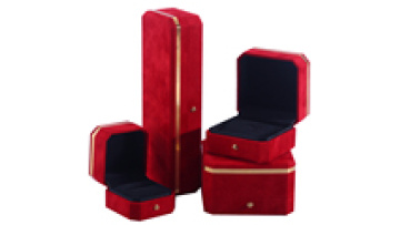Hanhong factory wholesale custom red velvet jewelry packaging box wedding necklace gift box earrings ring jewelry box1