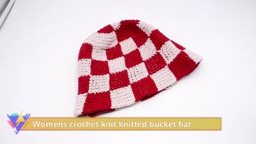 Women Knitted Lattice Bucket Hat