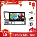 Jansite 10" Android 10.0 Car Radio navigation player For Honda Civic 2005-2012 GPS Multimedia system 2 Din DVD player Head unit