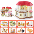 Forest animal villa mini set DIY toy simulation furniture toy girl play house toy family model children surrounding gift garden