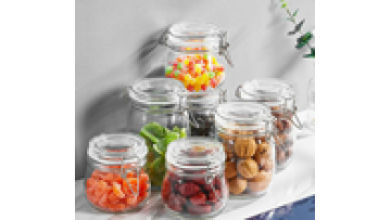 Thickened sealed Transparent glass Storage container belt For Kitchen Small storage tank1
