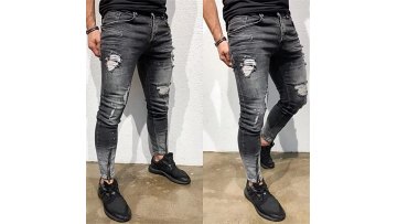 Jeans Trousers Broken Hole Jeans Breathable Jeans China Quality Factory Direct Selling1