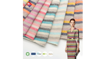 Knitting Stripe Design 31%polyester 48%cotton 21%metallic Yarn Dyed French Terry Fabric for Hoodie Cloth1