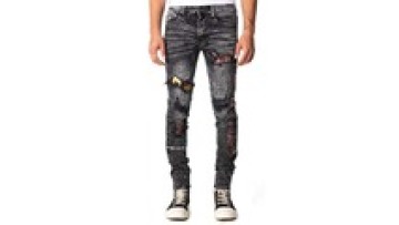 Custom Logo Men's Denim Trouser Design Fashion Casual Distressed Ripped Hole Skinny Pant Jeans For Men1
