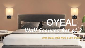 Wall Mounted Lamp with Charging Ports