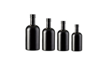 Unique Design 200ml 375ml 500ml 750ml 1000ml Frosted Black Olive Oil Glass Bottles with Corked1