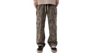 Custom Mens Cotton Carpenter Camouflage Wide Leg Sweat Track Pants for Men1