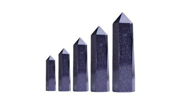 Blue sandstone-Single Pointed Hexagonal Prism Beads Ornament 13SP1492-