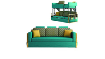 Luxury Stainless Steel Plating Titanium Fingerprint Free Sofa Bunk Bed Double Decker Bunk Bed1
