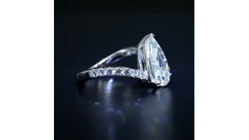 Luxury Water Drop Diamond Ring Pear-Shaped High Carbon 3ct Big Diamond 18k Real Gold Wedding Ring Women's Ring1