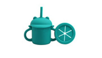 Food Grade Silicone Straw Cup for Baby 6 months Silicone Straw Sippy Cup Snack Cup No Spill with 2 Handles for kids1