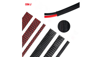 Expandable Braided Sleeve Black & Red