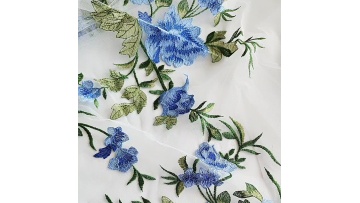 2021 new white mesh blue embroidered tulle lace 3d fabric dress embroidery  lace  for weddings for dress1
