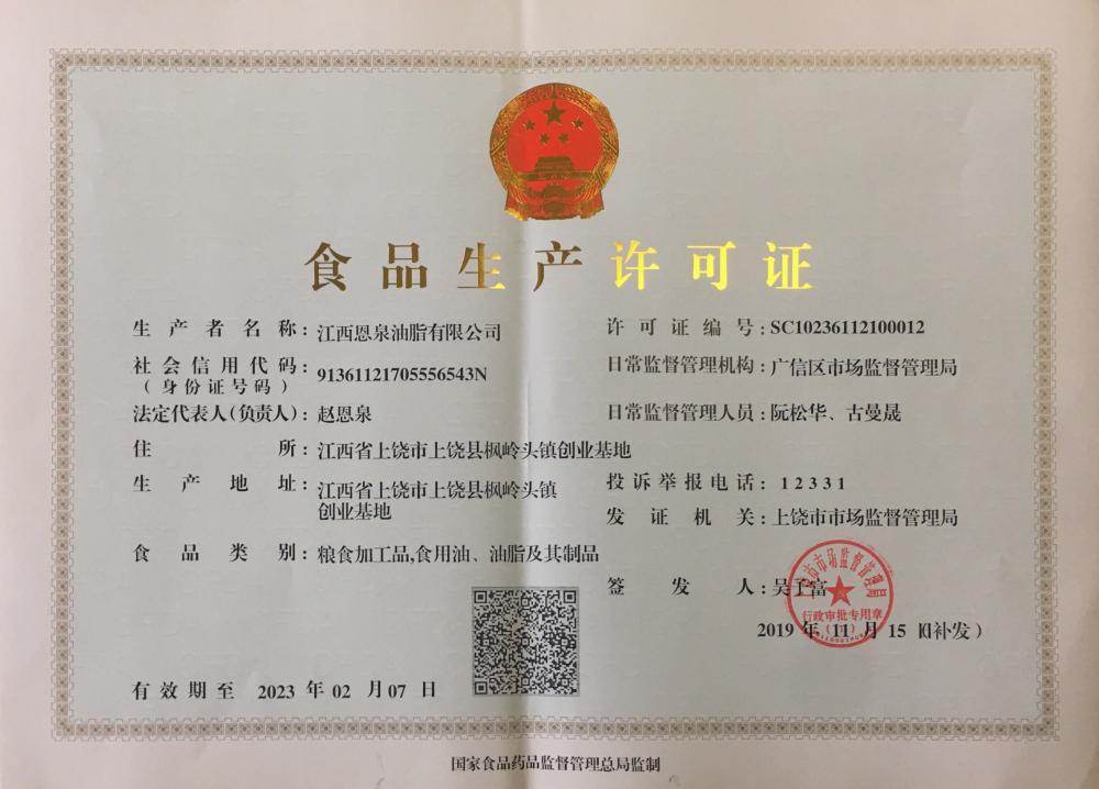 FOOD PRODUCTION LICENSE