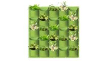25 Pockets Hanging Vertical Wall Planter Wall Mounted Grow Bag Wall Hanging Planting Grow Bags Green/Black1